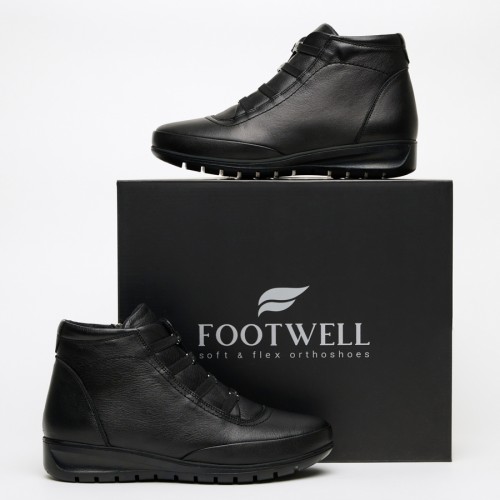 На фото 3 - Ботинки женские анатомические FOOTWELL черные