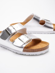 Сандалии женские анатомические FOOTWELL серебро Relax