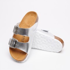 Сандалии женские анатомические FOOTWELL серебро Relax